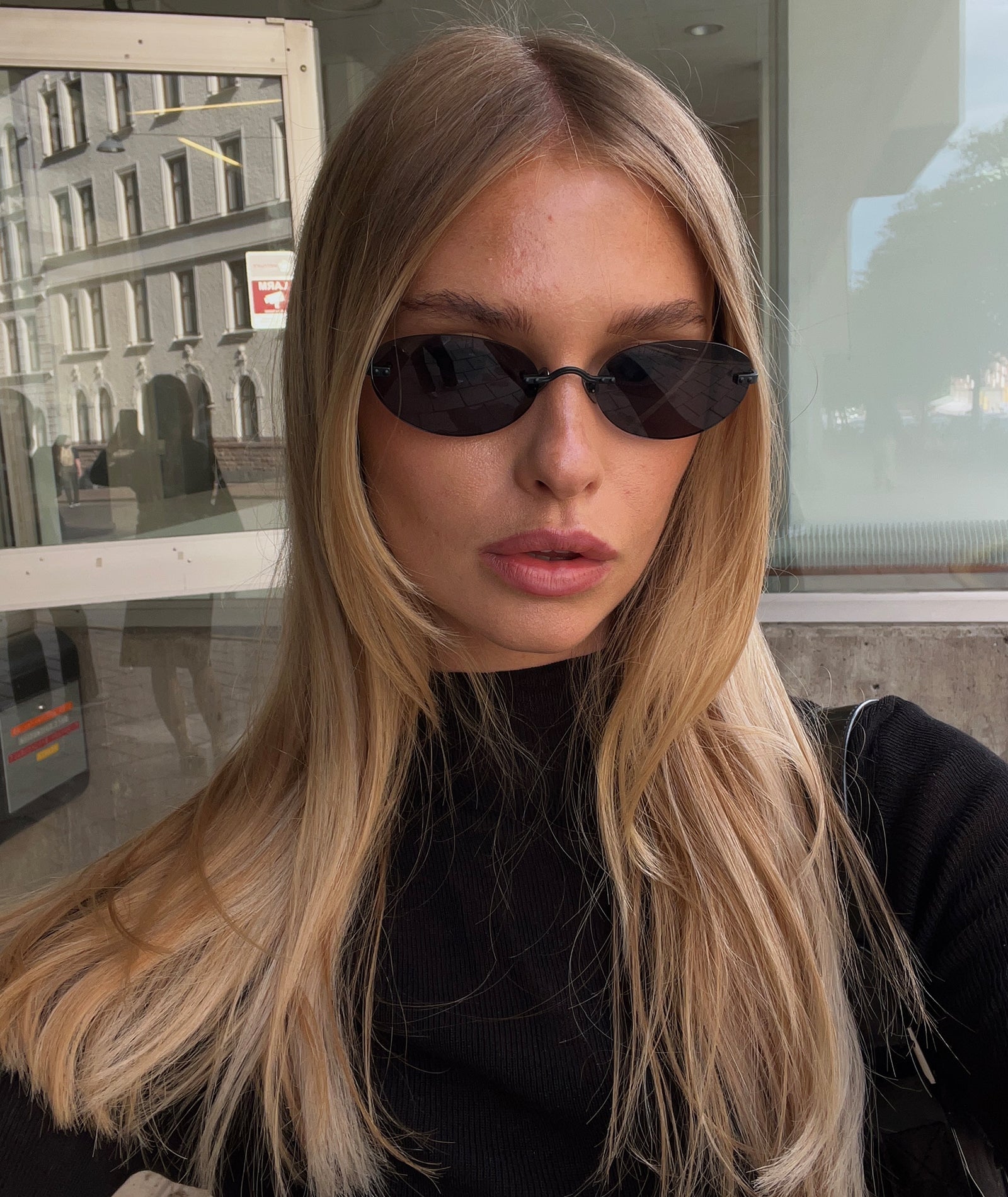 Patrice Frameless Retro Sunglasses